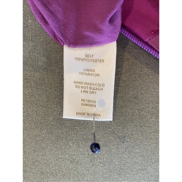 Gianni Bini Logan Sleeveless Round Neck Wide Leg Chiffon Orchid Jumpsuit Size M - Picture 7 of 7